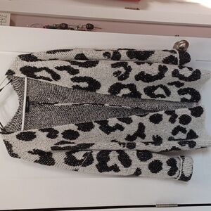 HUGE Animal Leopard Spots Oversized Long Cardigan Sweater small-large